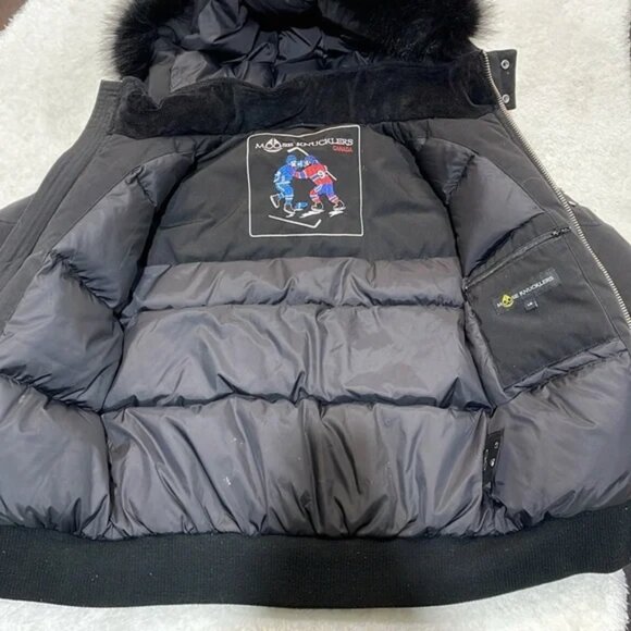 Moose Knuckles Originals Shearling Ballistic Bomber Jacket Kids - Picture 7 of 9